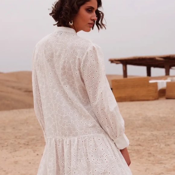 NWT CHOKLATE PARIS Embroidered Cotton Shirt Dress - Picture 4 of 4